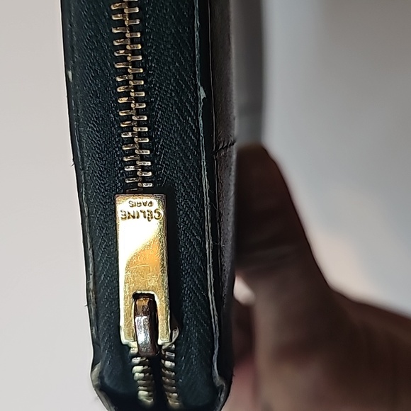 Celine Large Zipped Multifunction Bicolor Calf Leather green and navy blue - Picture 3 of 16